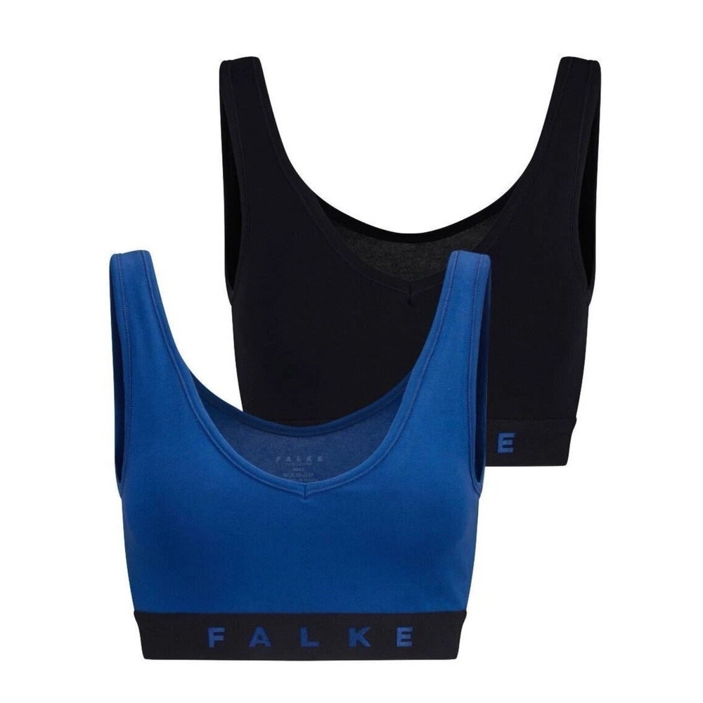 NEW‎ Falke Womens Daily Comfort 2-Pack Bra Womens Size XL  Black/Blue Bralette
